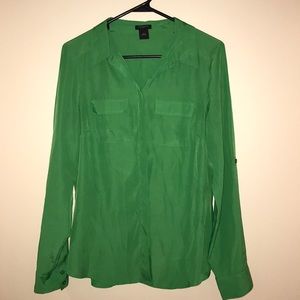 Ann Taylor green blouse